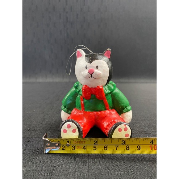 Department 56 Cat Ornament Set 2 Christmas Kitty Black White Santa Gift - Picture 7 of 7